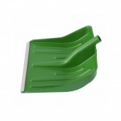 Лопата снеговая зеленая, 400 х 420 мм, без черенка, пластик, алюминиевая окантовка СИБРТЕХ 61619