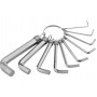 Набор ключей имбусовых HEX, 1,5-10 мм, CrV, 10 шт, никелированный, на кольце SPARTA 112685